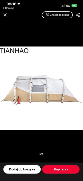 Namiot Decathlon 6.3 air  fresh&black bardzo duzy