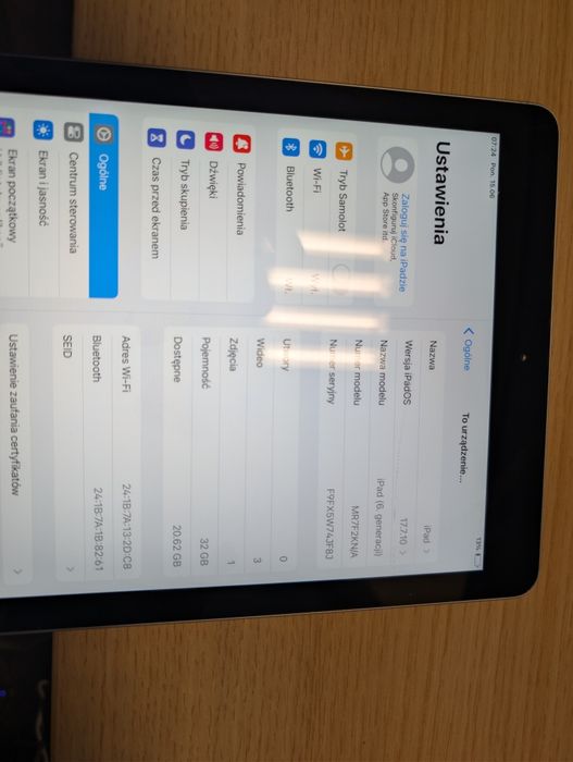 Tablet Apple iPad a1893 6 generacja 32gb