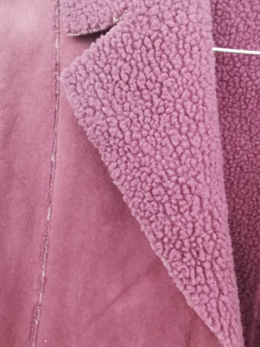 Casaco para rapariga, em tom rosa, imitação camurça