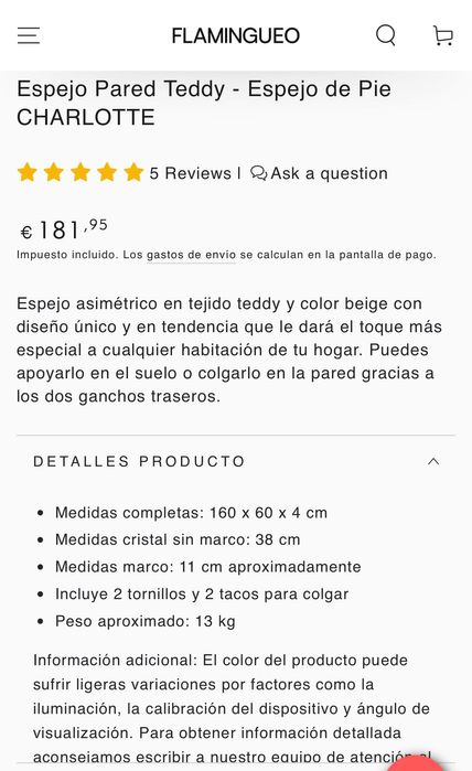 Espelho de decoração - FLAMINGUEO