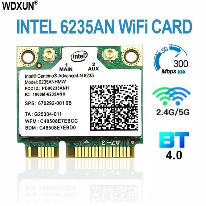 Intel Centrino Advanced-N 6235 Wi-fi+Bluetooth адаптер 2,4/5 ГГц для ноутбука