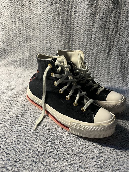 Trampki converse za kostke walentynkowe serduszka