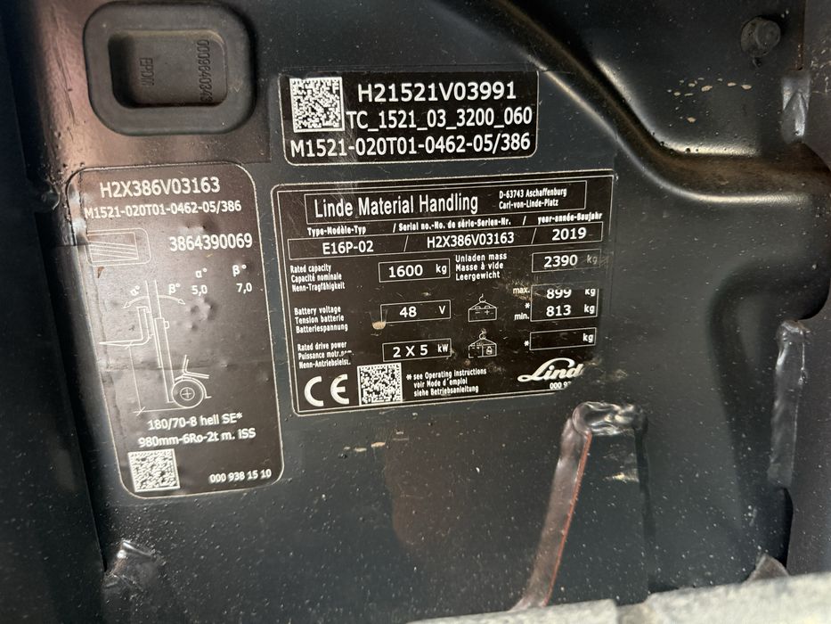 Empilhador Linde E16 evo