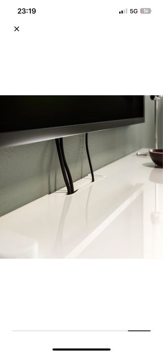 Szkło białe Besta Ikea 120x40 - górny panel TV