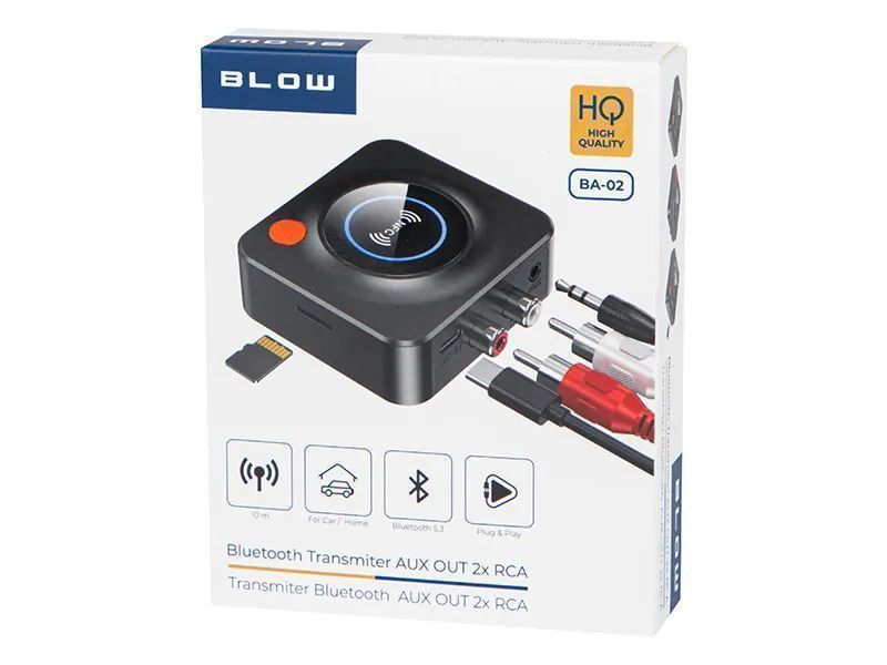 Transmiter adapter Bluetooth 15m AUX OUT NFC karta SD USB Blow 74-199#