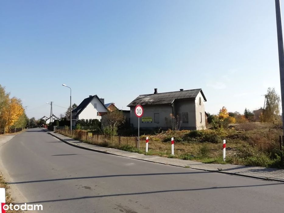 Działka 1434m z domem z cegły piwnica inwestycja