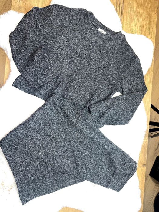 F & F komplecik dzianinowy szary 7-8 l