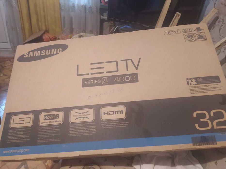 Телевизор Samsung 32", тюнер Т2 б/у, в отличном состоянии, 4000гр.