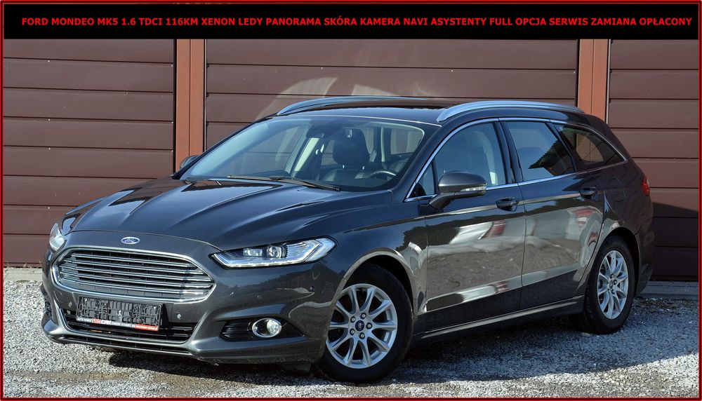 Ford Mondeo MK5 1.6 TDCI 116KM Xenon Ledy Panorama Skóra Kamera Navi Asystenty Full Opcja