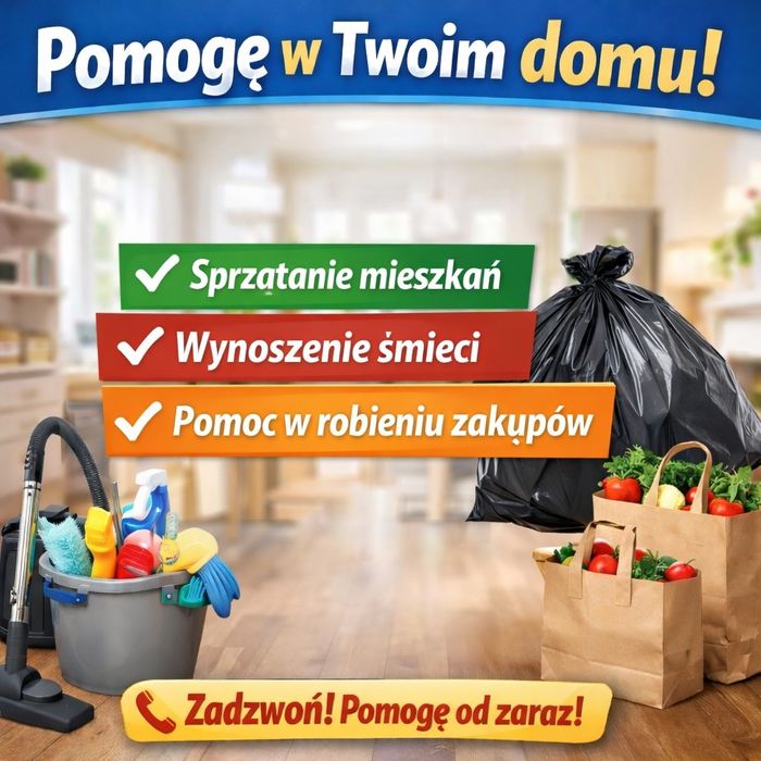Pomoc domowa , sprzątanie domu , biur, mieszkań