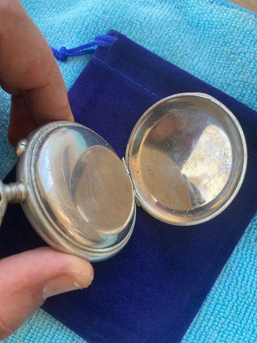 Relógio de bolso antigo Cortebert Superieure , suíço , prata , gravação