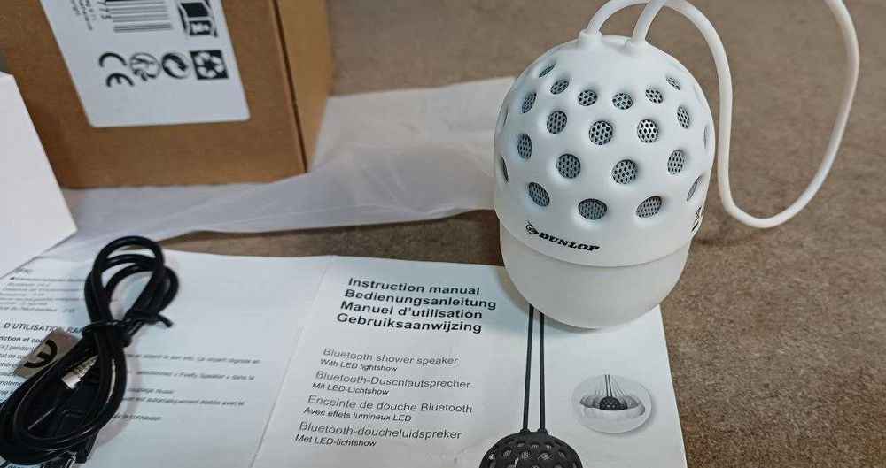 Блютуз колонка Dunlop IPX4 Біла.