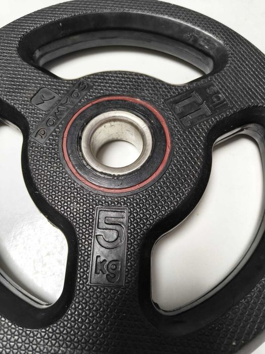 2 Pesos Domyos 5 kg (x2) | Como novos | Borracha antiderrapante