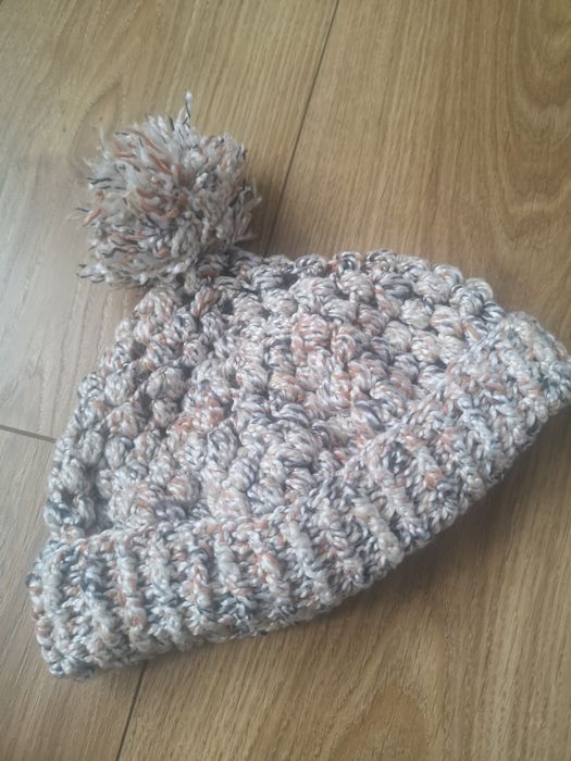 Beret (czapka) z kominem hand made