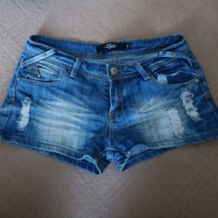 Жіночі джинсові вінтажні шорти синього кольору