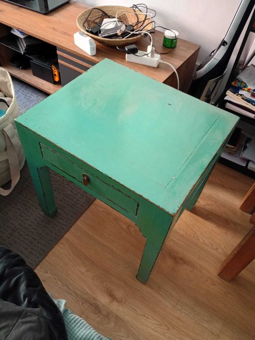 Mesa de Apoio Antiga Chinesa em madeira Azul Claro