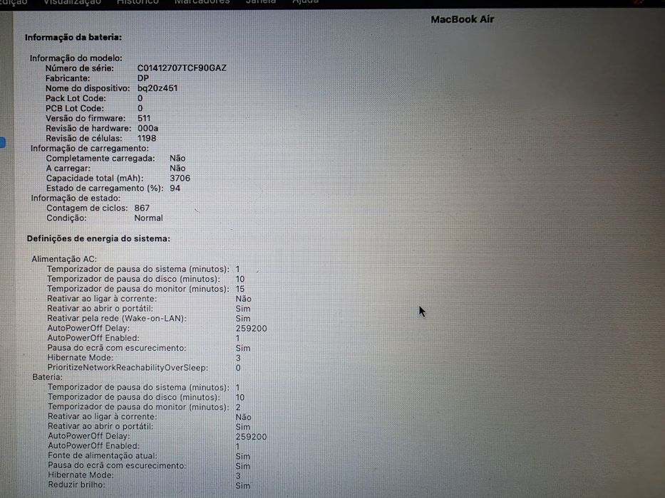 Macbook air (11 polegadas, início de 2014)