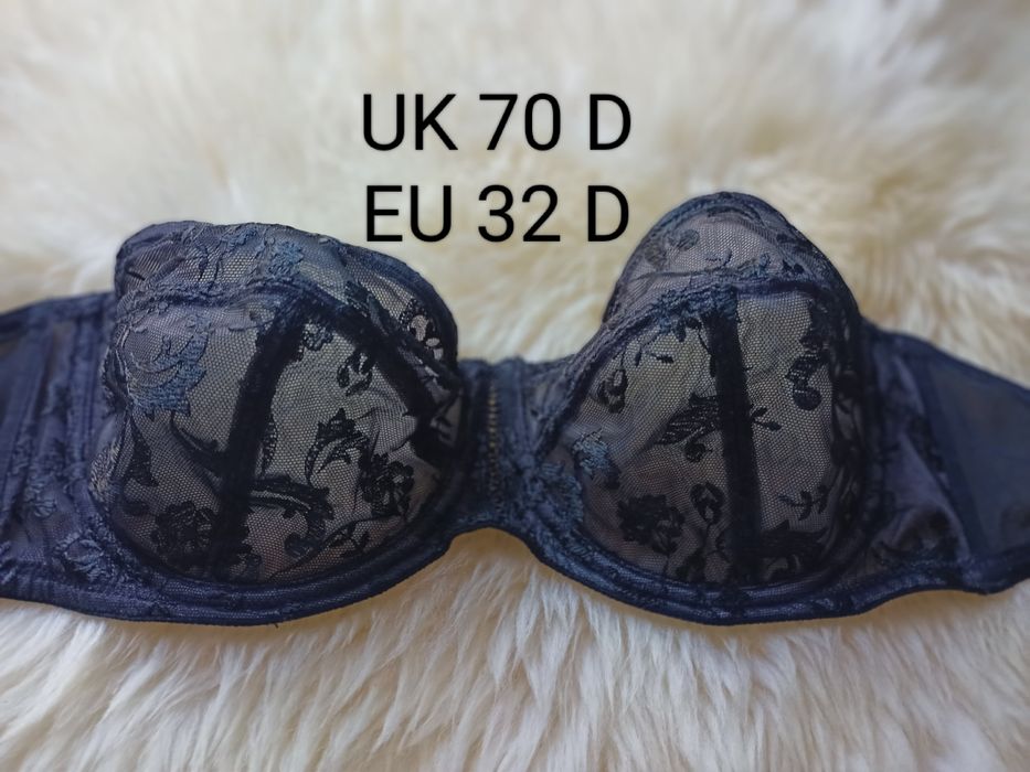 M&S czarny miękki delikatny biustonosz bardotka 70D 32D