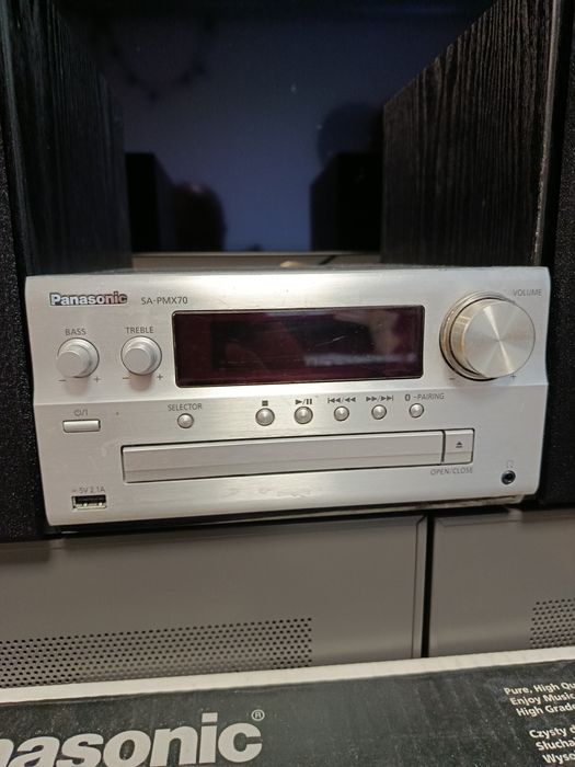 Miniwieża Panasonic SC-PMX70 – Bluetooth, CD, USB, 2 kolumny, karton
