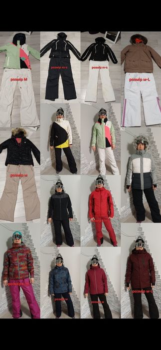 лижні якісні костюми розмір M,термобілизна,шоломи