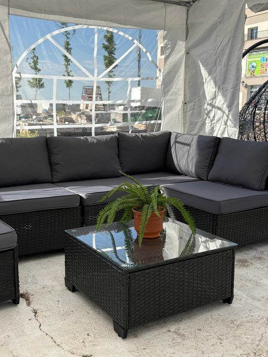 Sofá de jardim marrom de 7 lugares / Novo na caixa / Entrega gratuita em domicílio / Pagamento na entrega