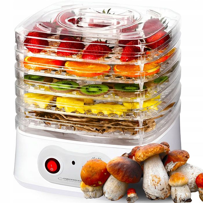Suszarka Spożywcza do Grzybów Owoców Mięsa 250 W 4 TACKI Na Grzyby