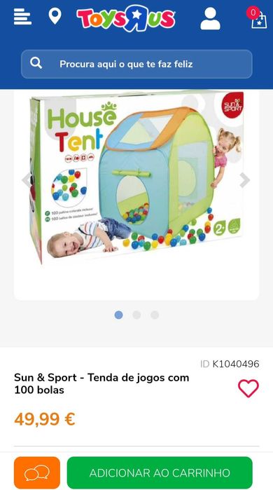 Tenda infantil com 100 bolas