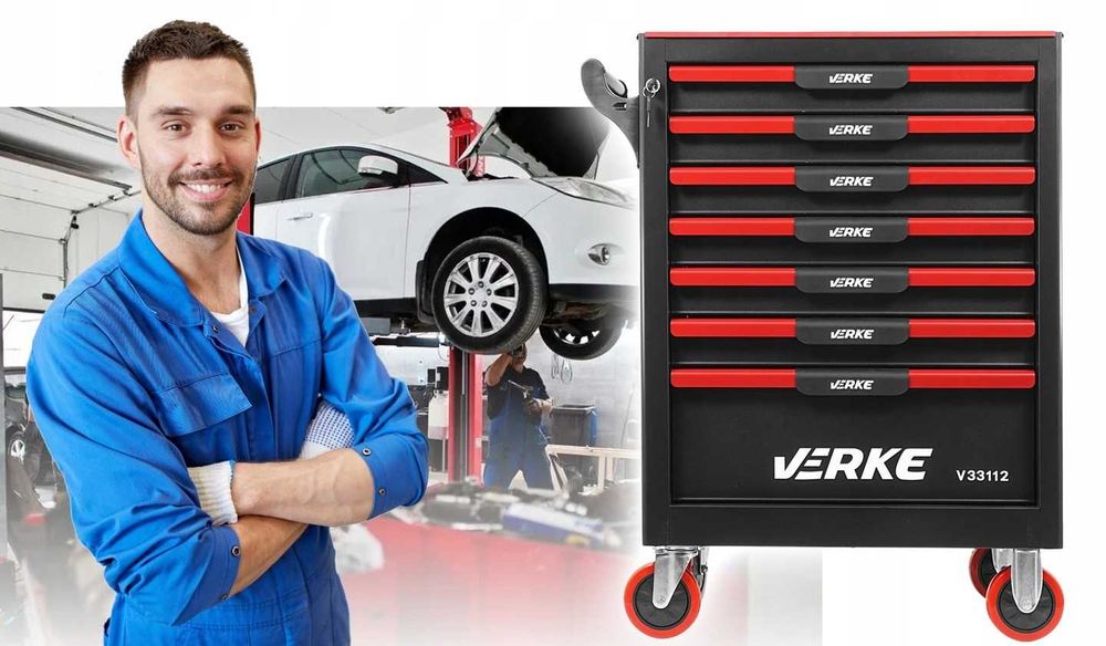 SZAFKA WARSZTATOWA WózekNarzędziowy Serwisowy Narzędzi Pusty 7 Szuflad