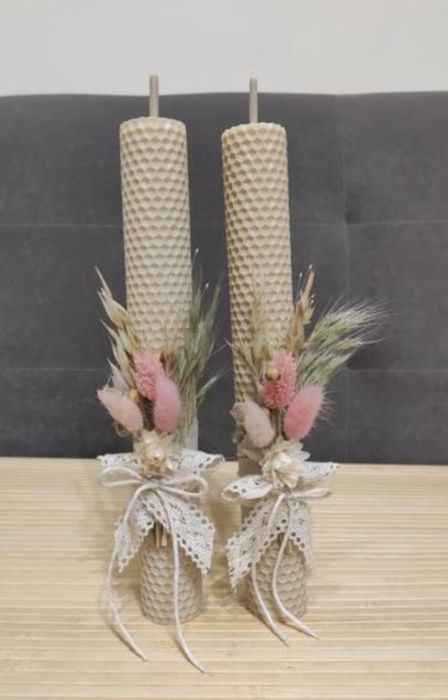 Набір свічок із натуральної вощини Сімейне вогнище