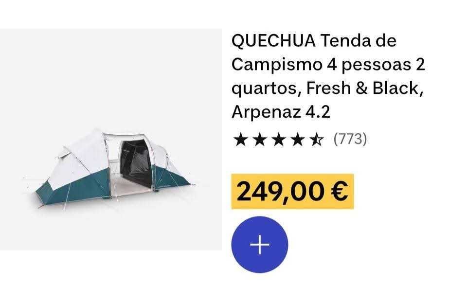 Tenda campismo 4 pessoas