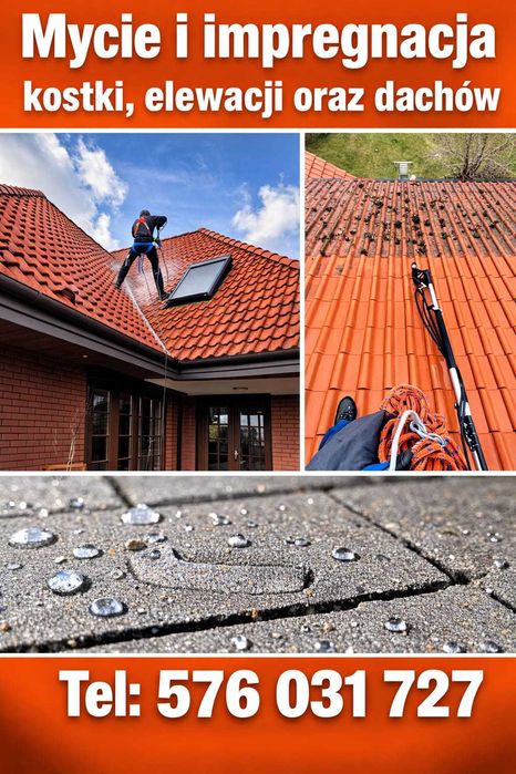 Czyszczenie i zabezpieczanie dachów , elewacji , kostki brukowej