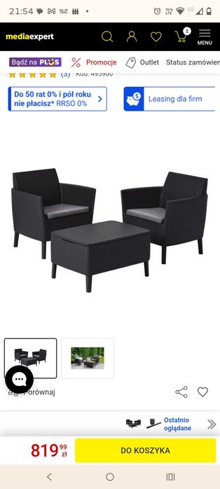 zestaw mebli ogrodowych tarasowych keter salemo weekend box