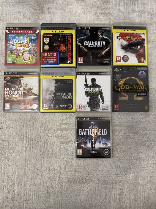 Ps3 com comandos, camera e 10 jogos
