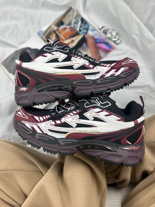 Кросівки Off-White Be Right Back Burgundy Red • Офф-Вайт