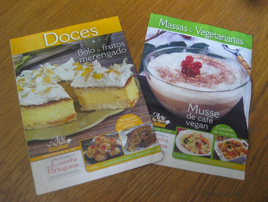 Conjunto de 2 revistas Culinaria: Doces, Massas & Vegetarianas