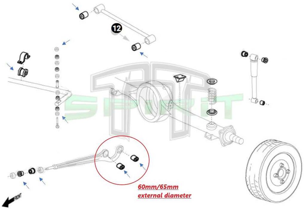 Kit de casquilhos / sinoblocos Poliuretano para MITSUBISHI PAJERO II