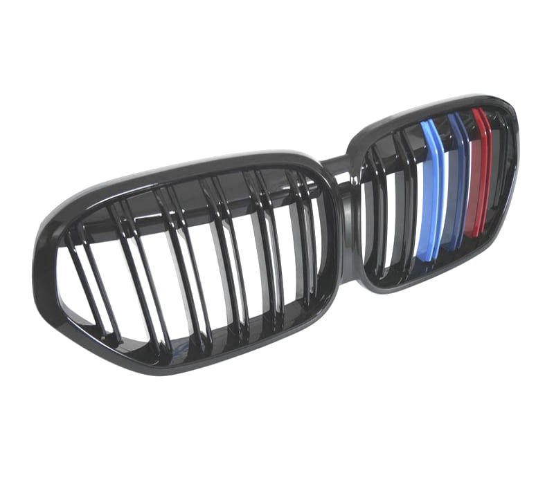 GRELHAS DIANTEIRAS BMW X1 F48 LCI 19-22 PRETO BRILHANTE TRICOLOR