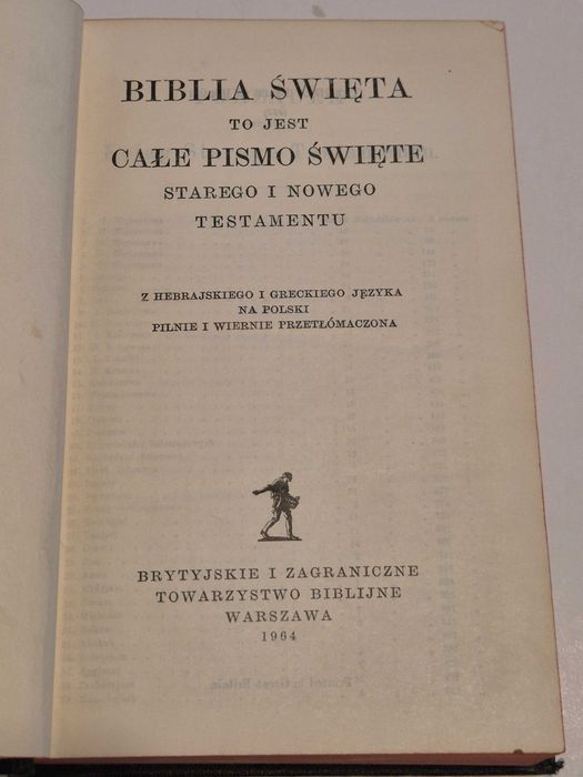 Biblia święta to jest całe pismo święte 1964r