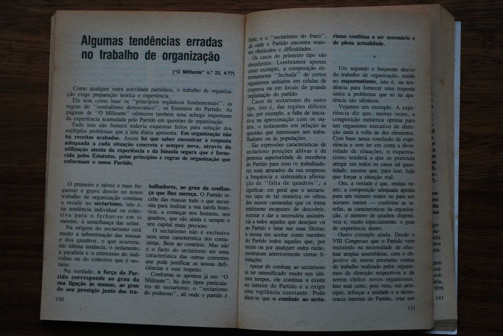 Sobre Questões de Organização do Partido - 1. Edição Ano 1984
