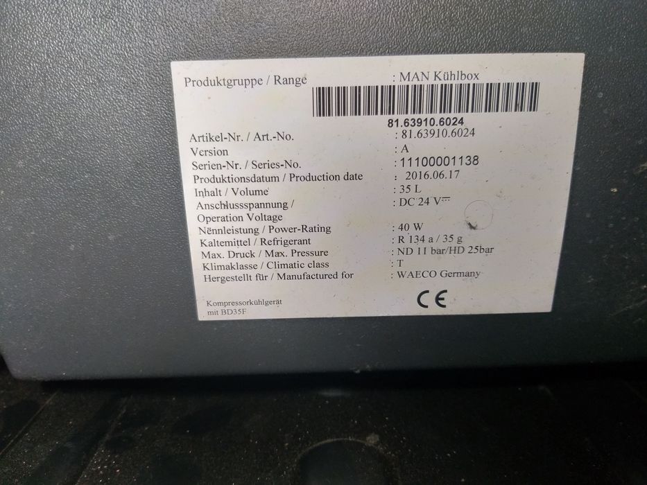 Lodowka MAN  tgx tgm tga