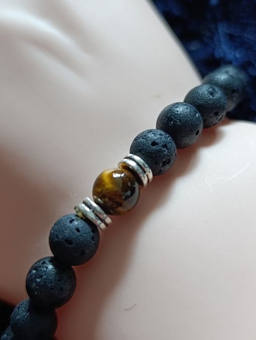 Bransoletka z naturalnego kamienia i tworzywa