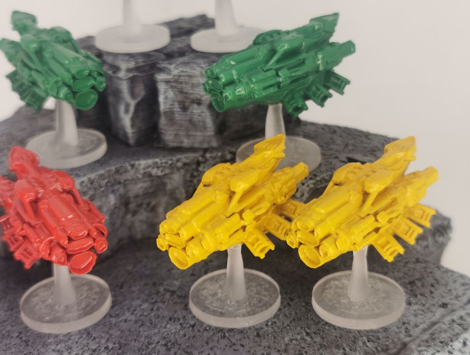 8 statków Dreadnoughts do gier planszowych. Druk 3D, żywica UV.