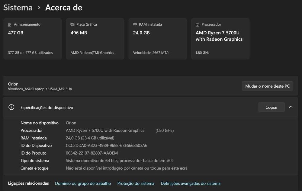 Laptop Asus VivoBook AMD Ryzen 7