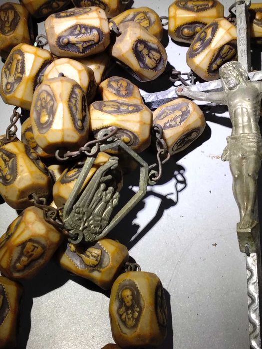 Terço religioso antigo 1.5mts