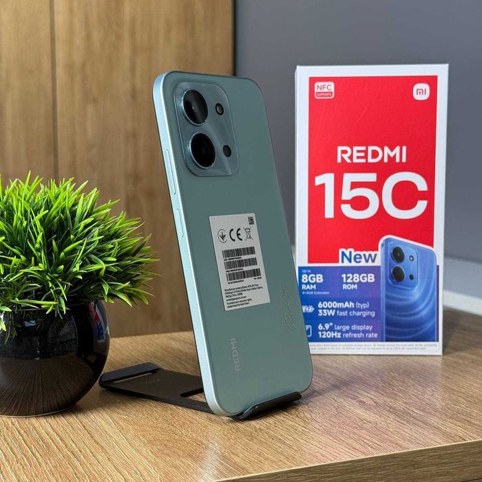 НОВИЙ Телефон Xiaomi Redmi 15C 4/128Gb NFC Green Купити Смартфон