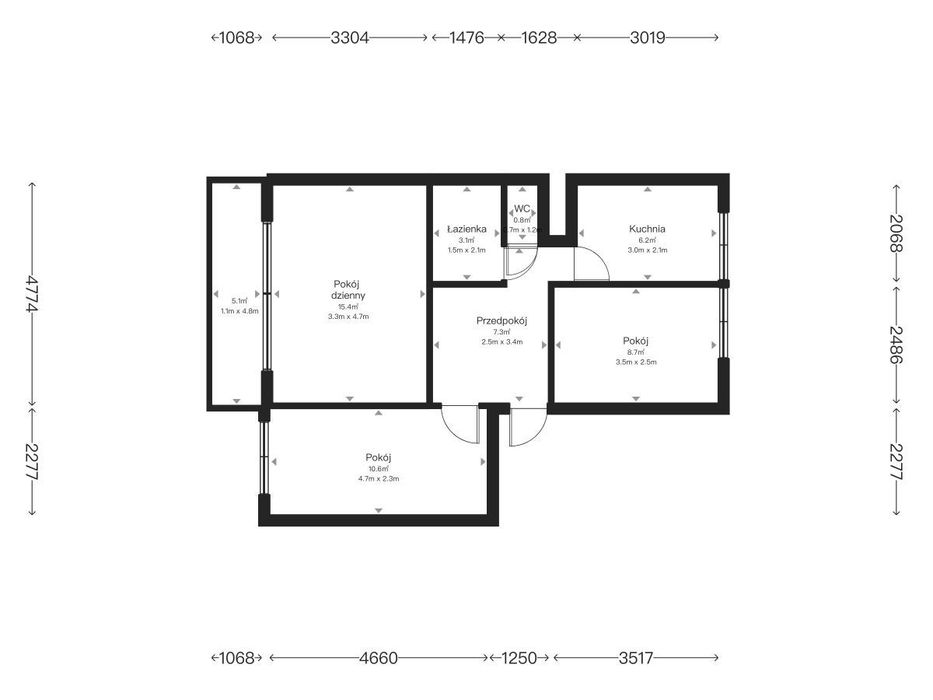 Radogoszcz Zachód | 52 m² | 3 pokoje | duży balkon