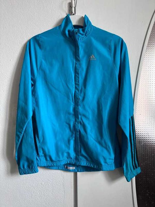 Błękitna przewiewna sportowa bluza adidas S 36 clima