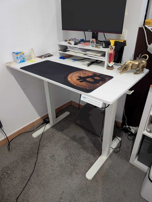 Mesa elétrica 100x60cm ajustável em altura 72cm a 118cm