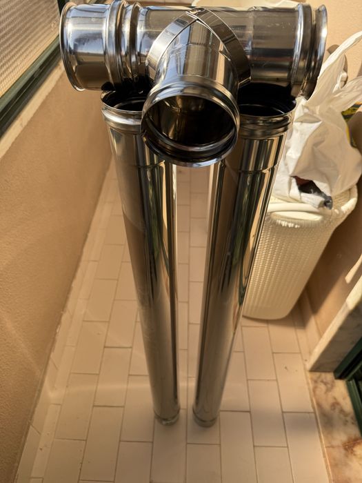 Tubos 80mm em inox para salamandra a pellets