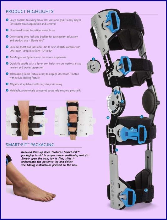 Післяопераційний ортез на колінний суглоб Ossur Rebound Post-Op Knee